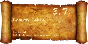 Brauch Tekla névjegykártya